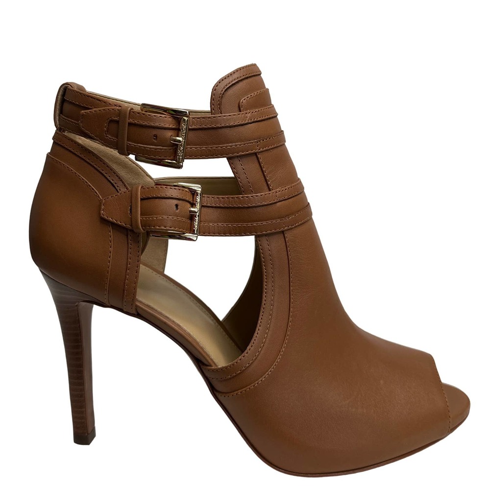 MICHAEL Michael Kors Women's Blaze Open Toe Booties Leather Heel Shoes Size 11 M